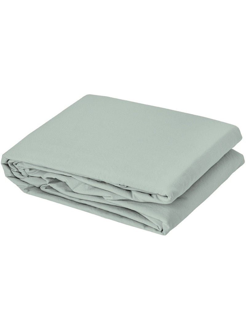 Housse de couette coton Lavé Oekotex Vert tilleul - Kiabi