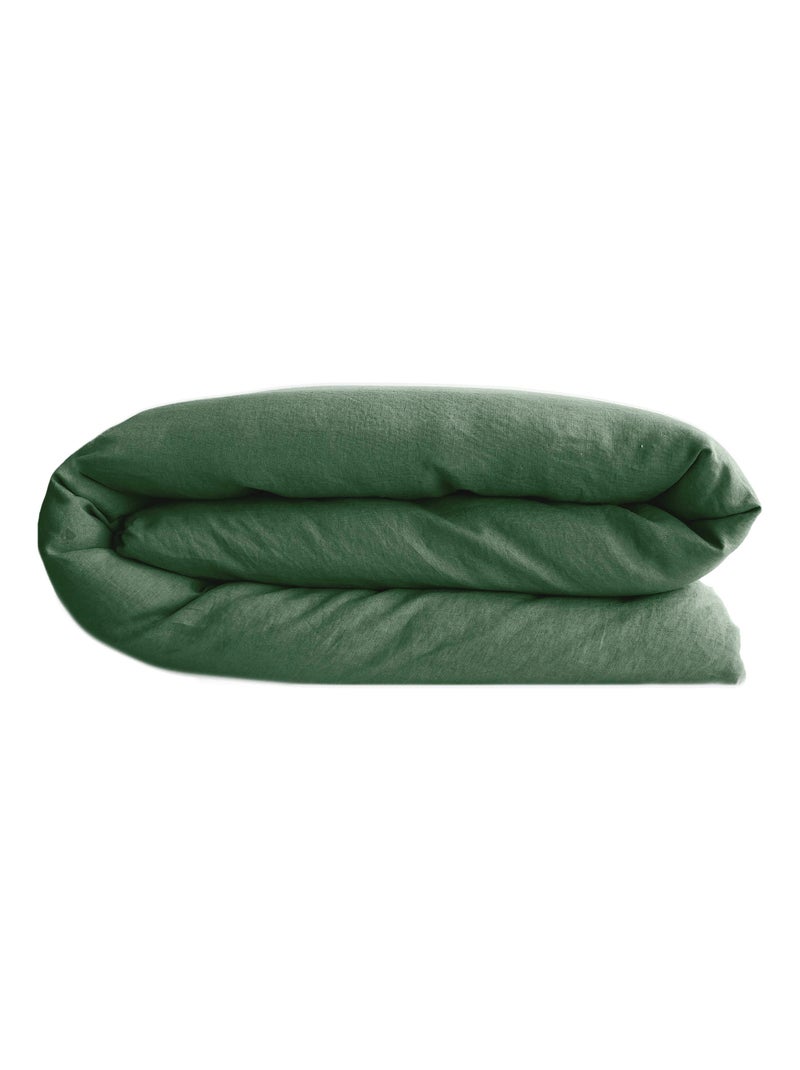 Housse de couette coton lavé PALACE Vert jade - Kiabi