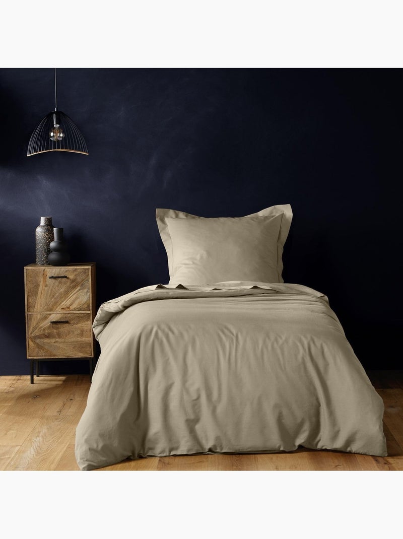 Housse de couette Coton LINA Douceur d'Intérieur Beige sable - Kiabi