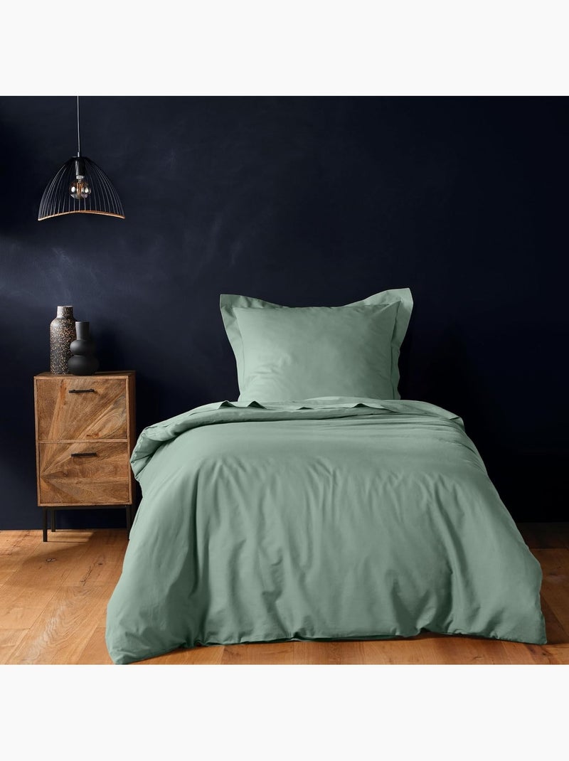 Housse de couette Coton LINA Douceur d'Intérieur Vert Sauge - Kiabi