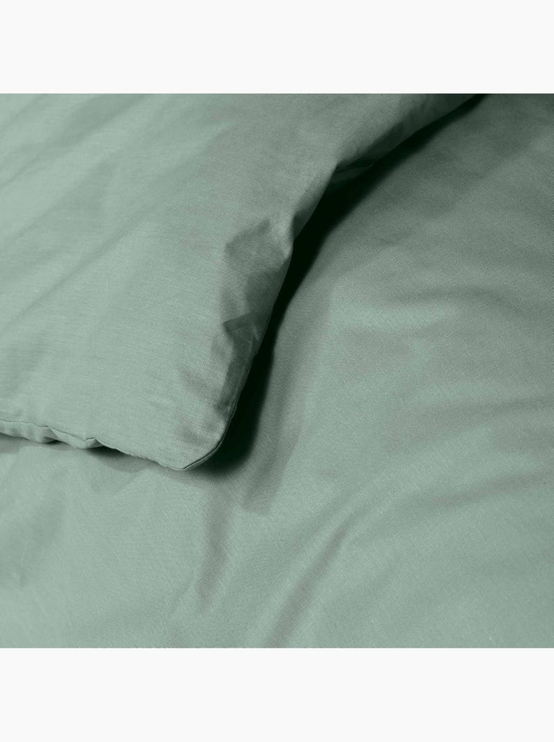 Housse de couette Coton LINA Douceur d'Intérieur Vert Sauge - Kiabi