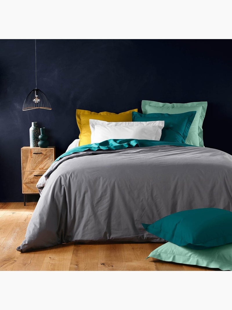 Housse de couette Coton LINA Douceur d'Intérieur Vert Sauge - Kiabi