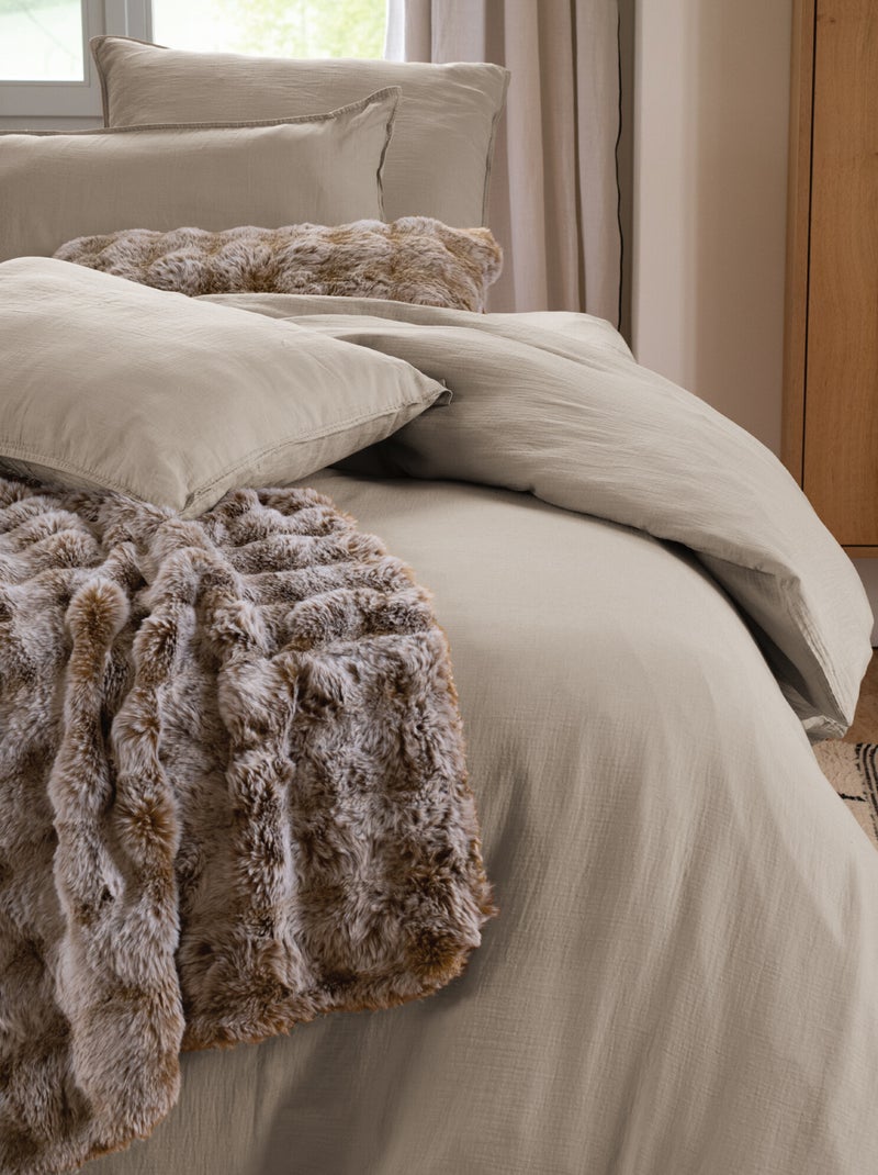 Housse de couette coton MILOS Beige foncé - Kiabi