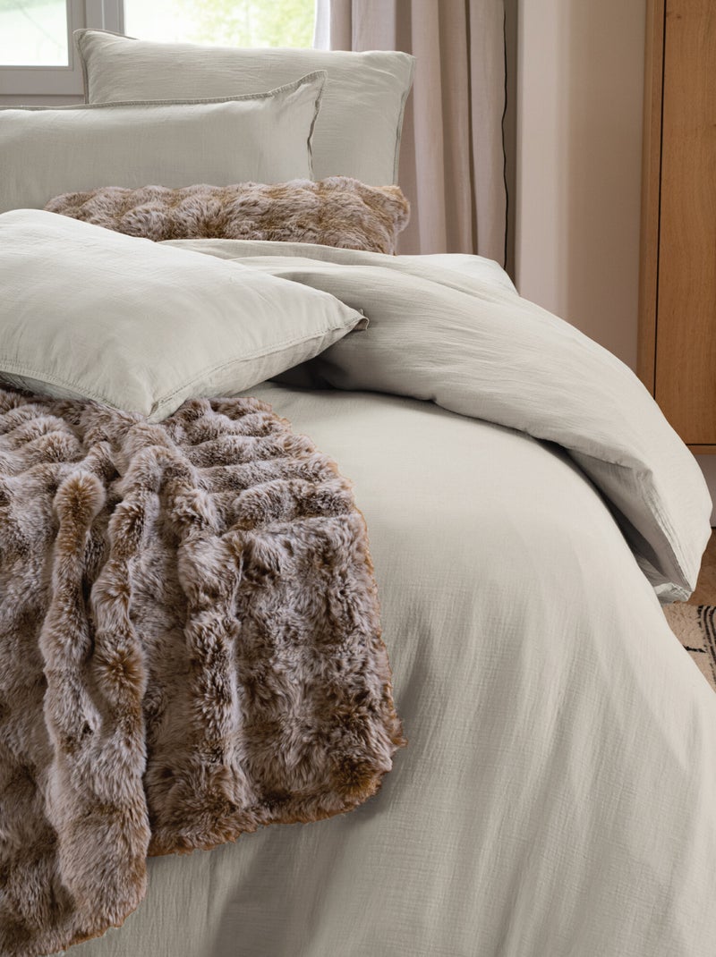 Housse de couette coton MILOS Gris chiné - Kiabi