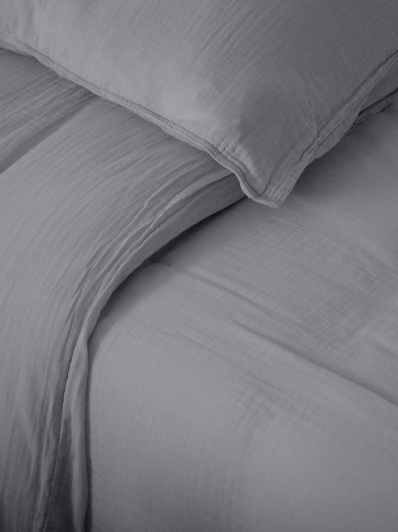 Housse de couette coton MILOS Gris moyen - Kiabi