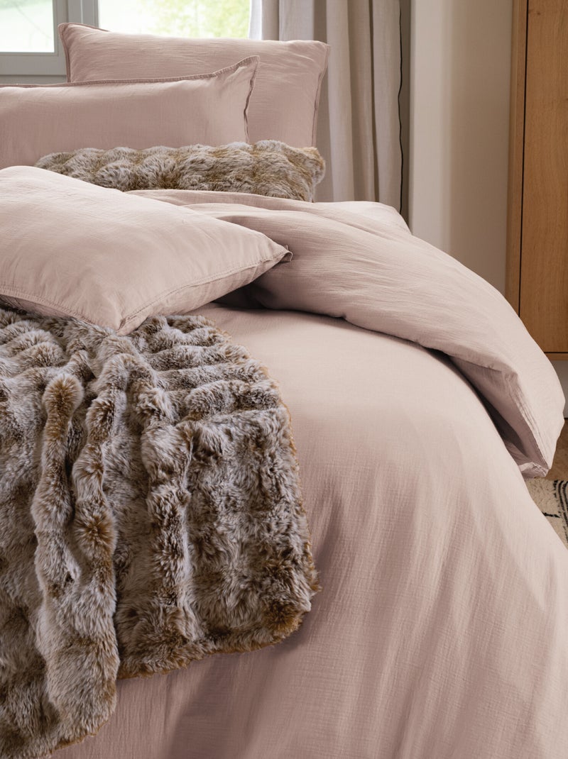 Housse de couette coton MILOS Rose - Kiabi