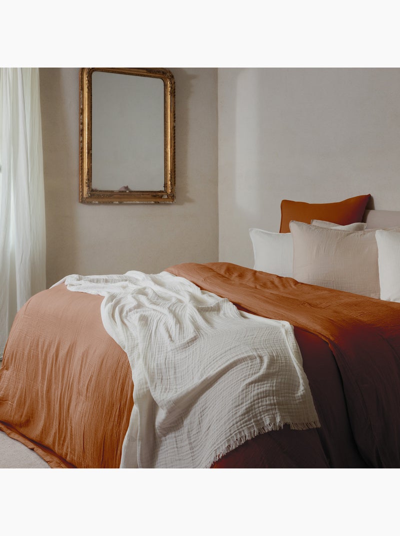 Housse de couette coton MILOS Rouge foncé - Kiabi
