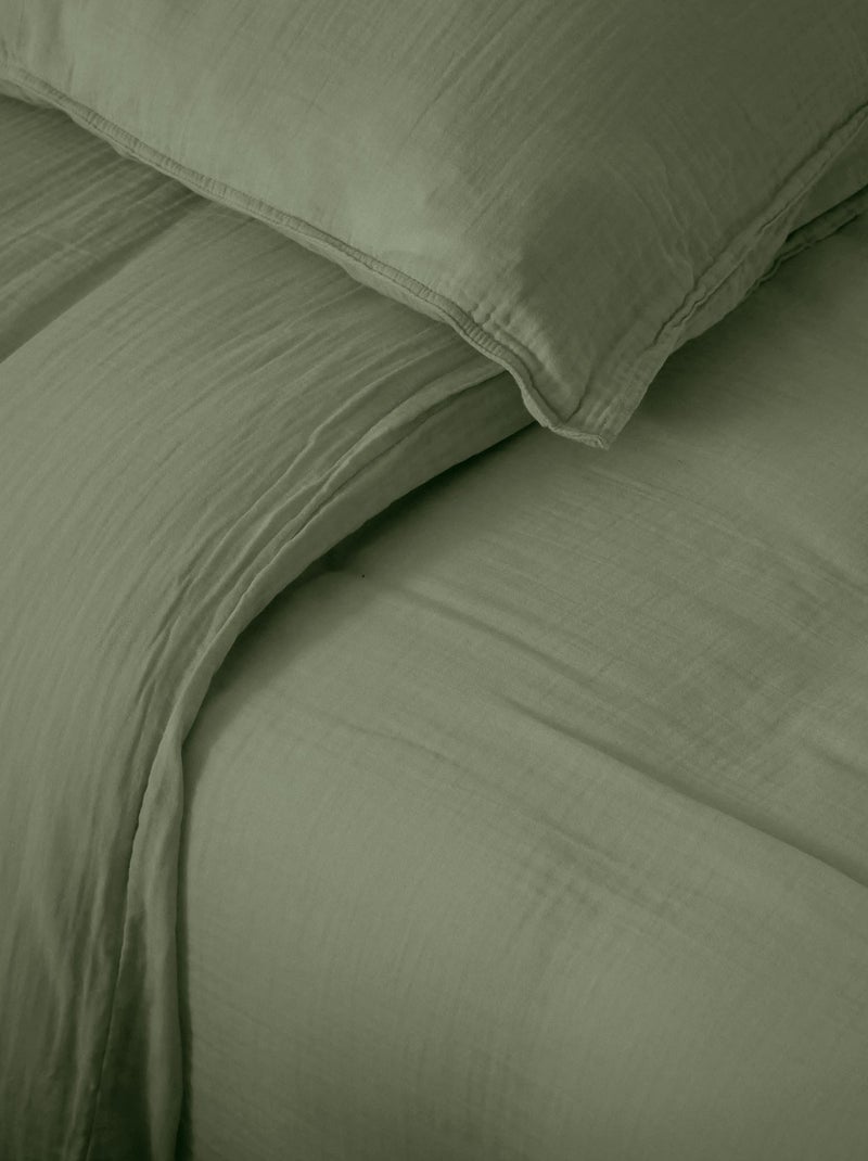Housse de couette coton MILOS Vert bouteille - Kiabi