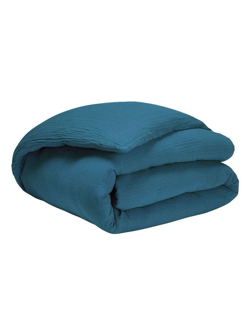 Housse de couette coton Palace 63 fils Bleu - Kiabi