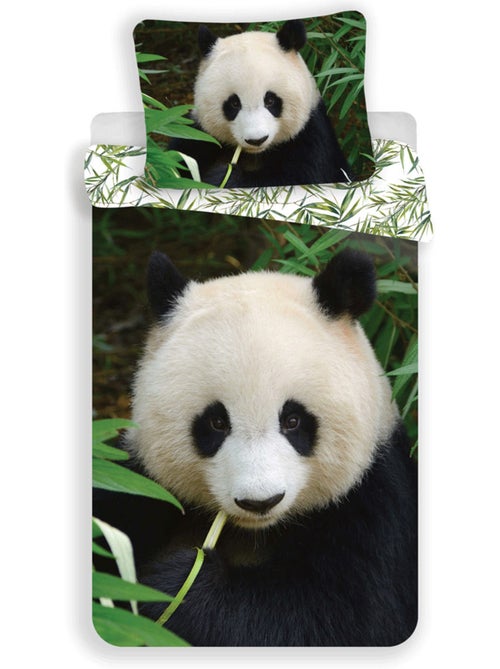 Housse de couette coton Panda 140 cm x 200 cm + Taie d'oreiller - Kiabi Housse de couette coton Panda 140 cm x 200 cm + Taie d'oreiller - Kiabi