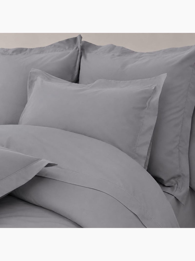 Housse de couette coton percale 200 fils DESIREE Vert Sauge - Kiabi