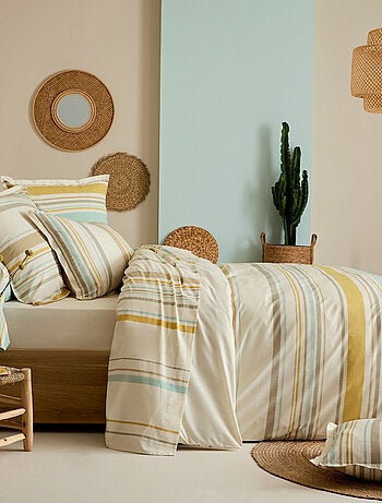 Housse de couette coton rayures bayadère