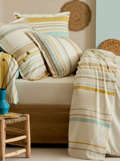 Housse de couette coton rayures bayadère - Kiabi