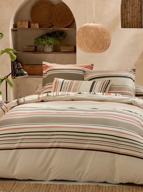 Housse de couette coton rayures bayadère - Kiabi