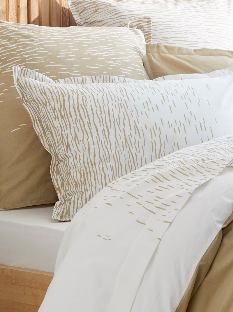 Housse de couette coton REFLET OUTREMER Beige sable - Kiabi