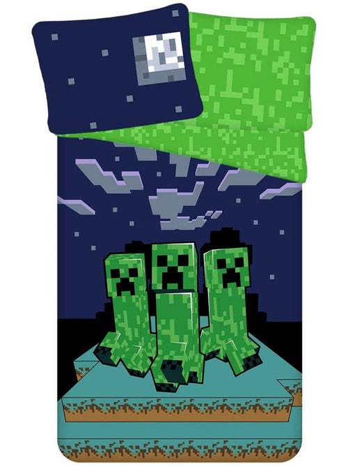 Housse de couette coton réversible Minecraft 140 cm x 200 cm avec taie - Kiabi