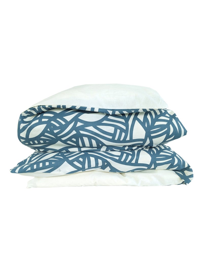 Housse de couette coton SÉRÉNA Bleu Beige - Kiabi