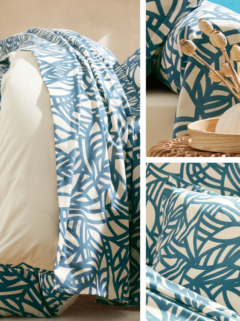 Housse de couette coton SÉRÉNA Bleu Beige - Kiabi