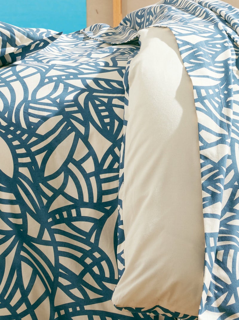 Housse de couette coton SÉRÉNA Bleu Beige - Kiabi