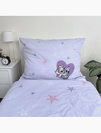 Housse de Couette coton Stitch & Angel 140x200 cm avec taie - Ensemble de lit enfant