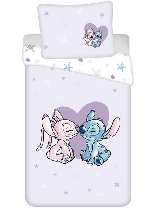Housse de Couette coton Stitch & Angel 140x200 cm avec taie - Ensemble de lit enfant - Kiabi