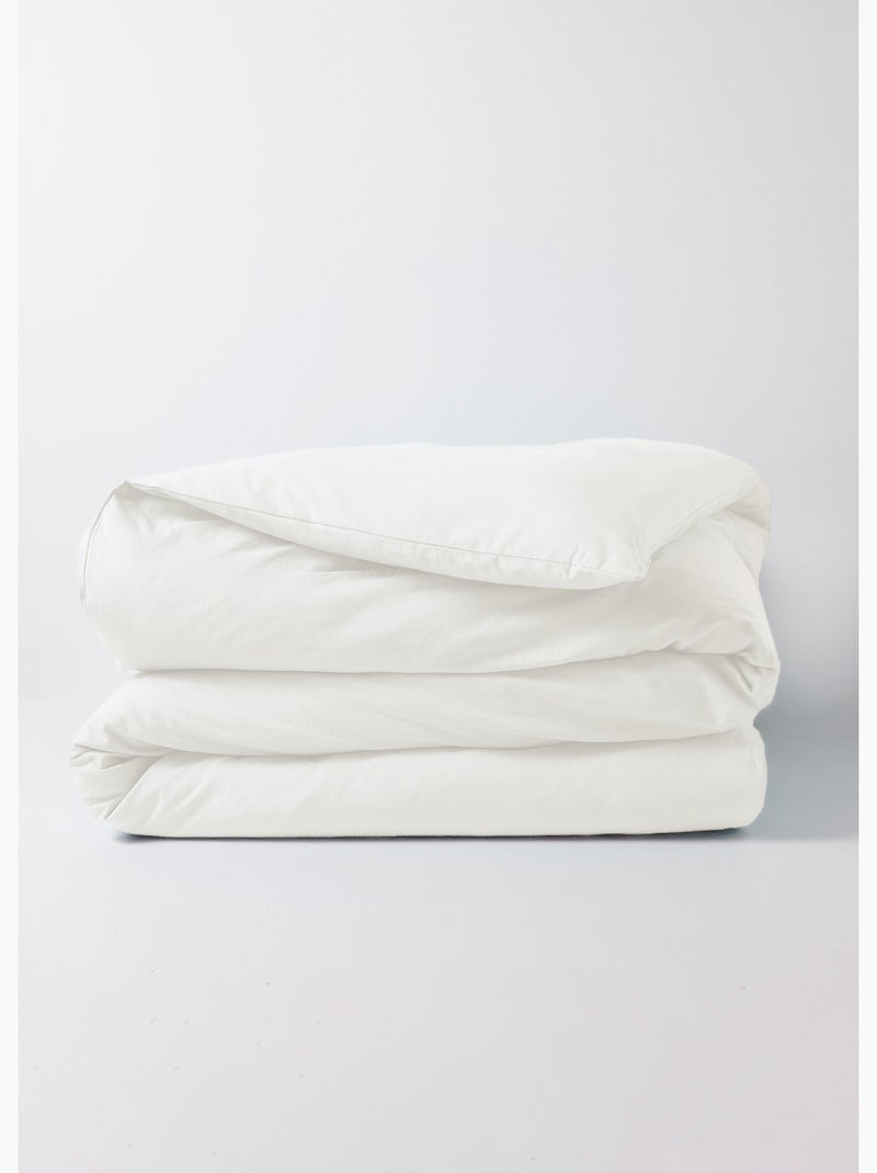 Housse de couette coton uni - Afibel Blanc - Kiabi