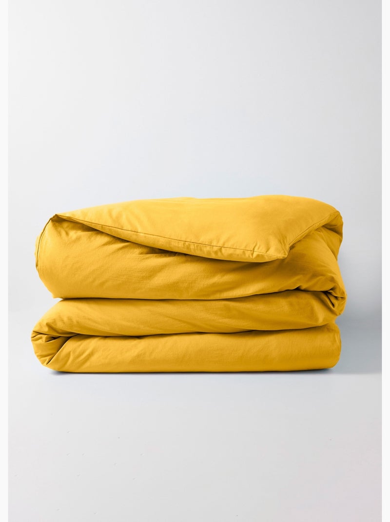 Housse de couette coton uni - Afibel Jaune foncé - Kiabi