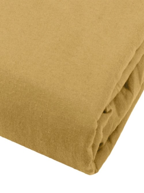Housse de couette  Cottage coton lavé 60 fils moutarde - Kiabi