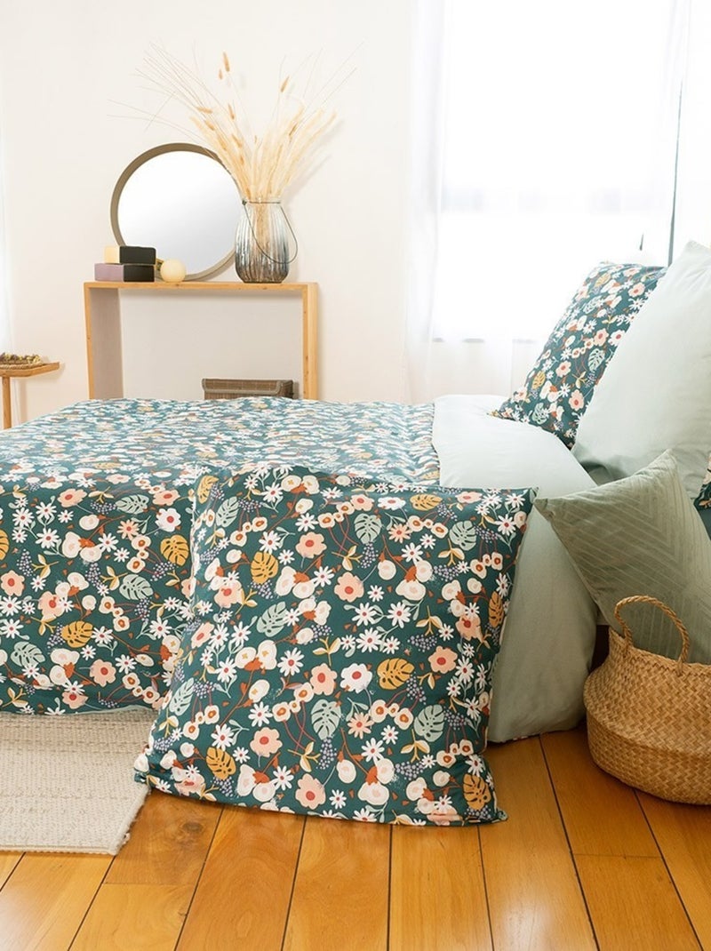 Housse de couette  Cueillette + taie(s) microfibre Bleu - Kiabi