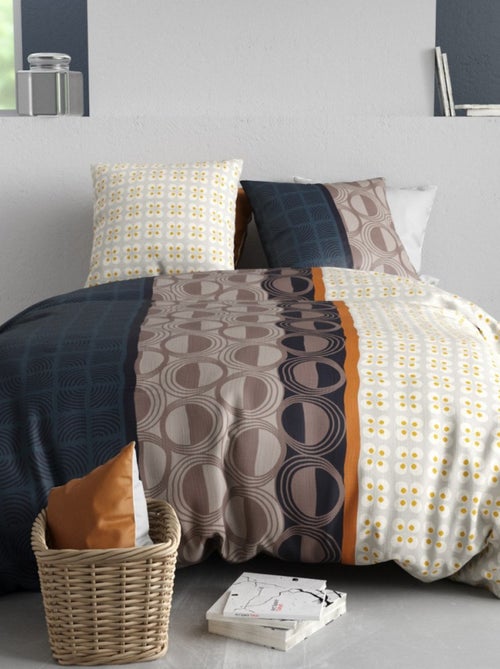 Housse de couette CURTIS + 2 taies coton 57 fils - Kiabi