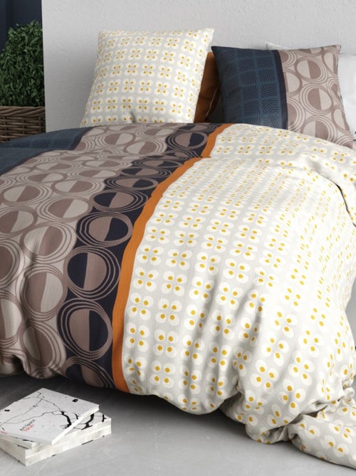 Housse de couette CURTIS + 2 taies coton 57 fils - Kiabi