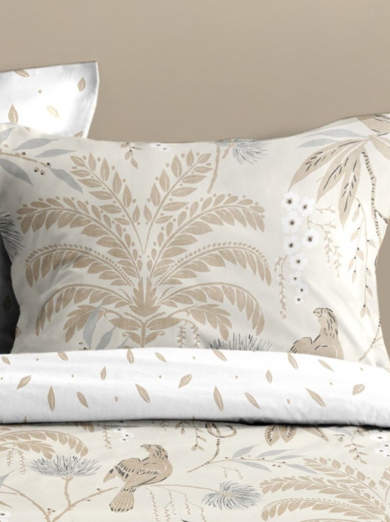 Housse de couette DABALI + 2 taies d’oreiller en coton 57 fils Beige - Kiabi