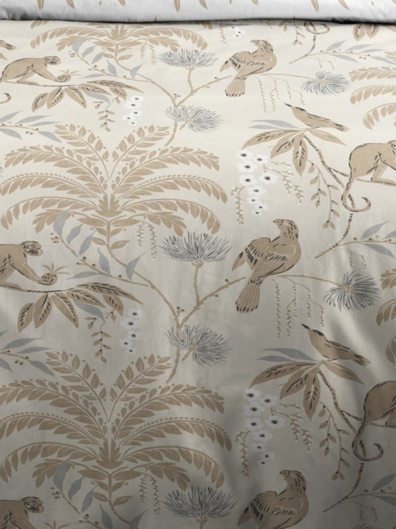 Housse de couette DABALI + 2 taies d’oreiller en coton 57 fils Beige - Kiabi