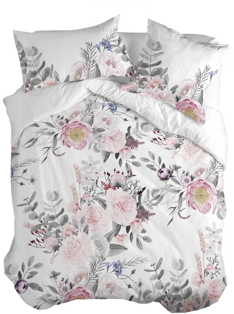 Housse de couette Delicate bouquet "Happyfriday" Blanc - Kiabi
