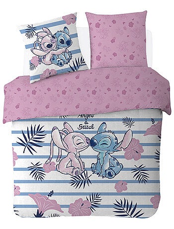 Housse de couette Disney Angel et Stitch 1 personne - 100% Coton