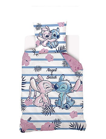 Housse de couette Disney Angel et Stitch 1 personne - 100% Coton