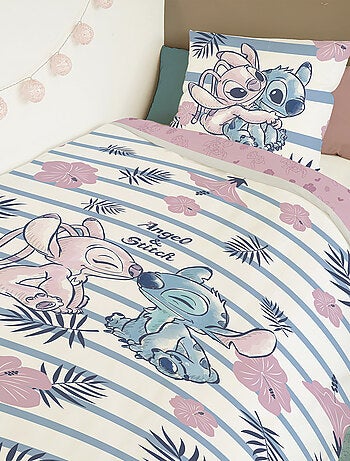 Housse de couette Disney Angel et Stitch 1 personne - 100% Coton