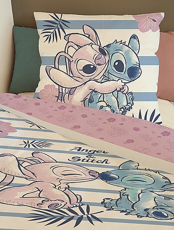 Housse de couette Disney Angel et Stitch 1 personne - 100% Coton