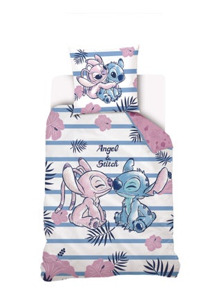 Housse de couette Disney Angel et Stitch 1 personne - 100% Coton