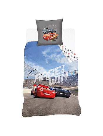 Housse de couette Disney Cars Flash McQueen 140x200 cm - 100% Coton - Bleu