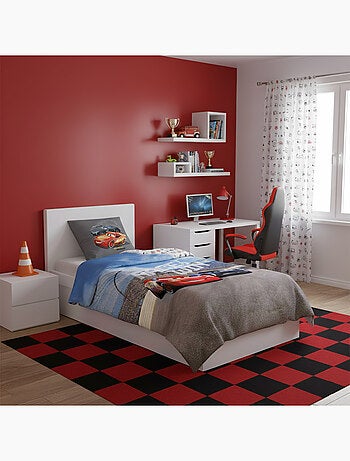 Housse de couette Disney Cars Flash McQueen 140x200 cm - 100% Coton - Bleu