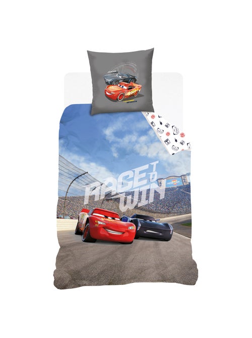 Housse de couette Disney Cars Flash McQueen 140x200 cm - 100% Coton - Bleu - Kiabi