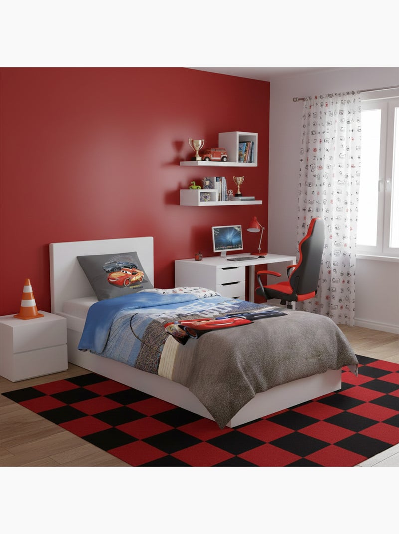 Housse de couette Disney Cars Flash McQueen 140x200 cm - 100% Coton - Bleu Bleu - Kiabi
