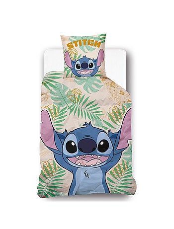 Housse de couette Disney Lilo et Stitch jungle 140x200 cm - 100% Coton - Beige