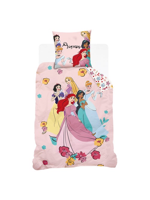 Housse de couette Disney Princesses 140x200 cm - 100% Coton - Beige - Kiabi