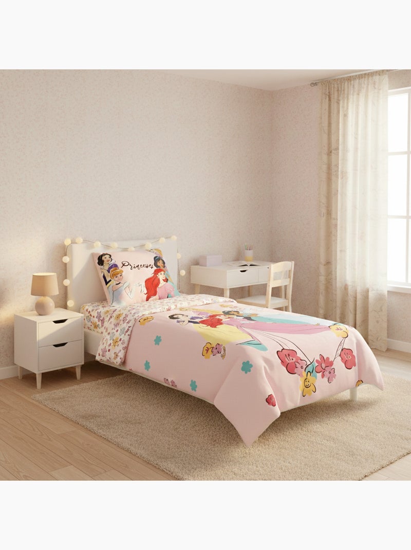 Housse de couette Disney Princesses 140x200 cm - 100% Coton - Beige Beige - Kiabi