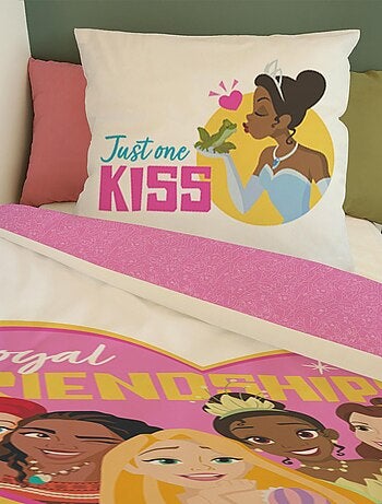 Housse de couette Disney Princesses Cœur 140x200 cm - 100% Coton - Blanc