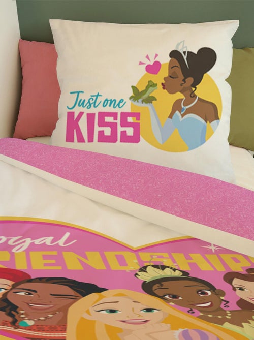 Housse de couette Disney Princesses Cœur 140x200 cm - 100% Coton - Blanc - Kiabi
