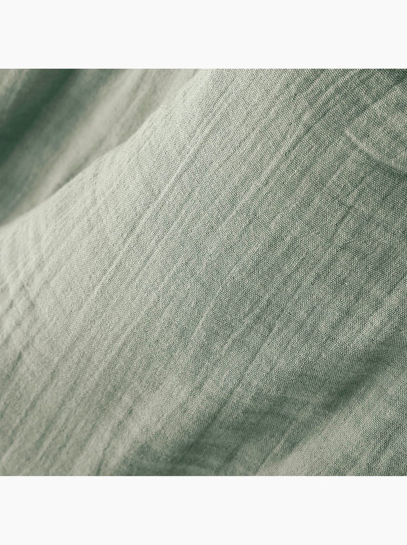 Housse de couette Double Gaze Coton 140 x 200 cm Gaia eucalyptus Vert eucalyptus - Kiabi