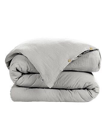 Housse de couette Double Gaze Coton Gaia Nuage 260x240cm